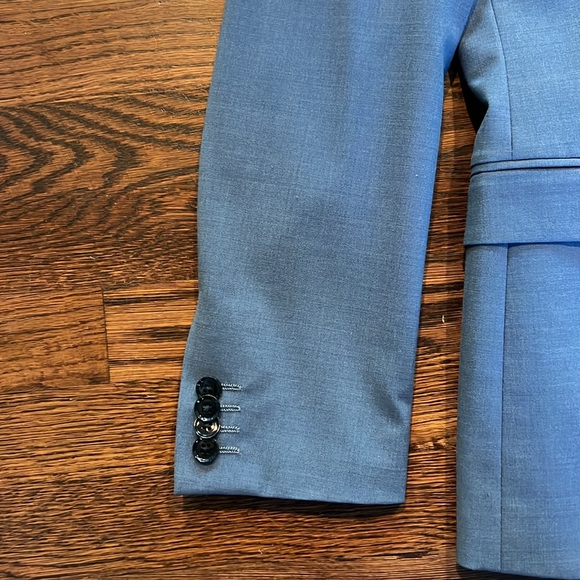 EXPRESS extra slim Dusty Blue modern tech SUIT - Picture 4 of 12